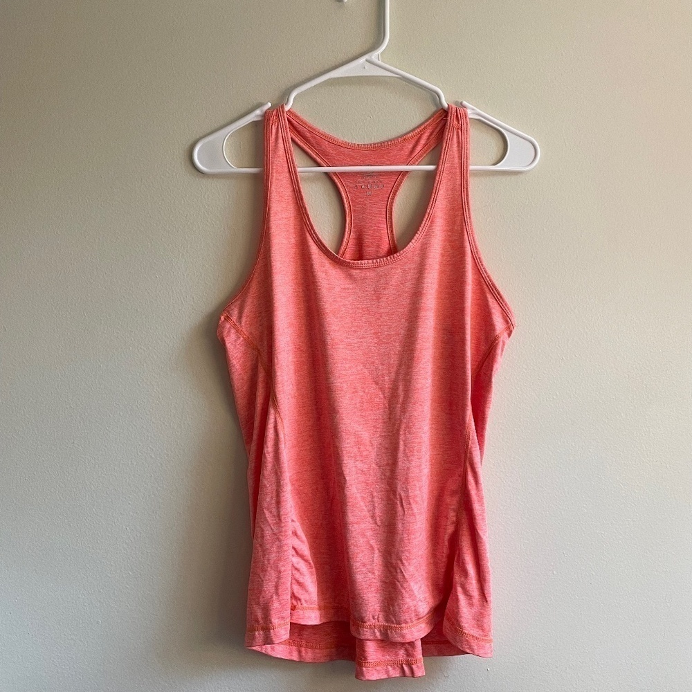 M- Woman's Activewear Workout Tank Top Racerback Neon Orange Peach